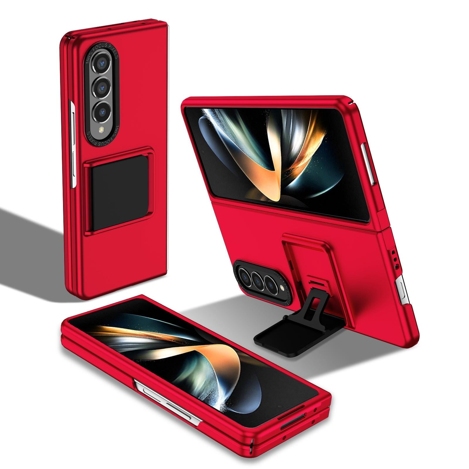 For Samsung Galaxy Z Fold4 5G Foldable 3D Design Phone Case - Red