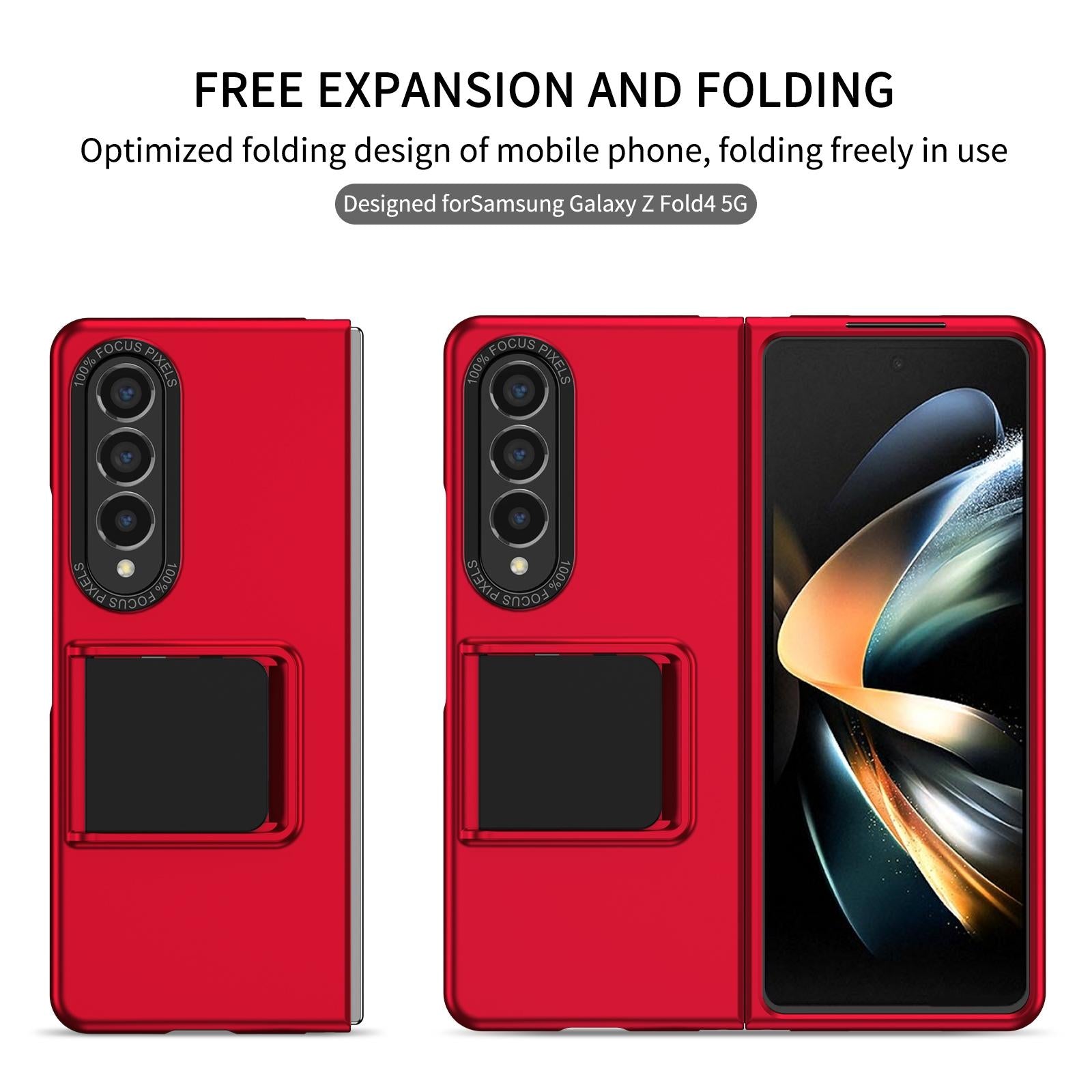 For Samsung Galaxy Z Fold4 5G Foldable 3D Design Phone Case - Red