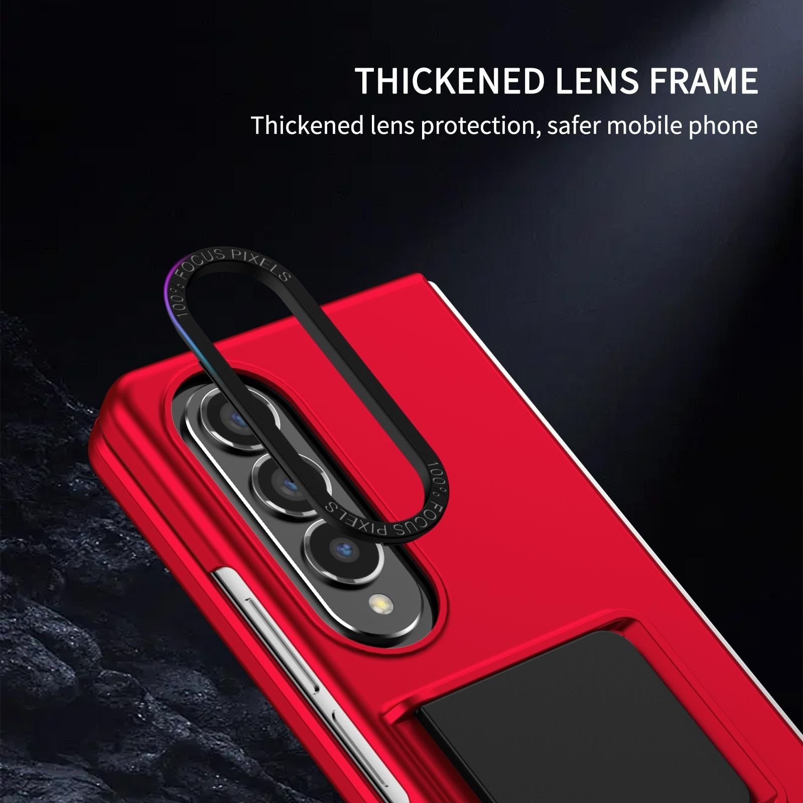 For Samsung Galaxy Z Fold4 5G Foldable 3D Design Phone Case - Red