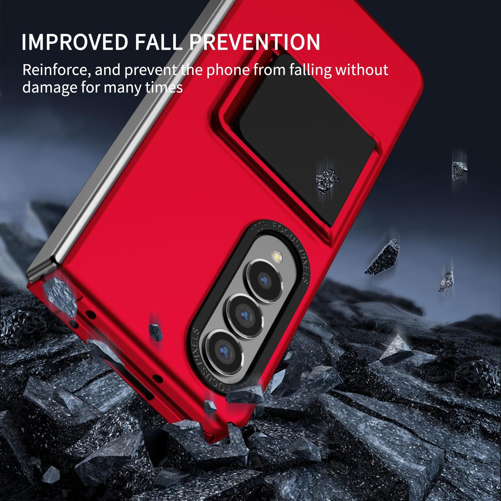 For Samsung Galaxy Z Fold4 5G Foldable 3D Design Phone Case - Red