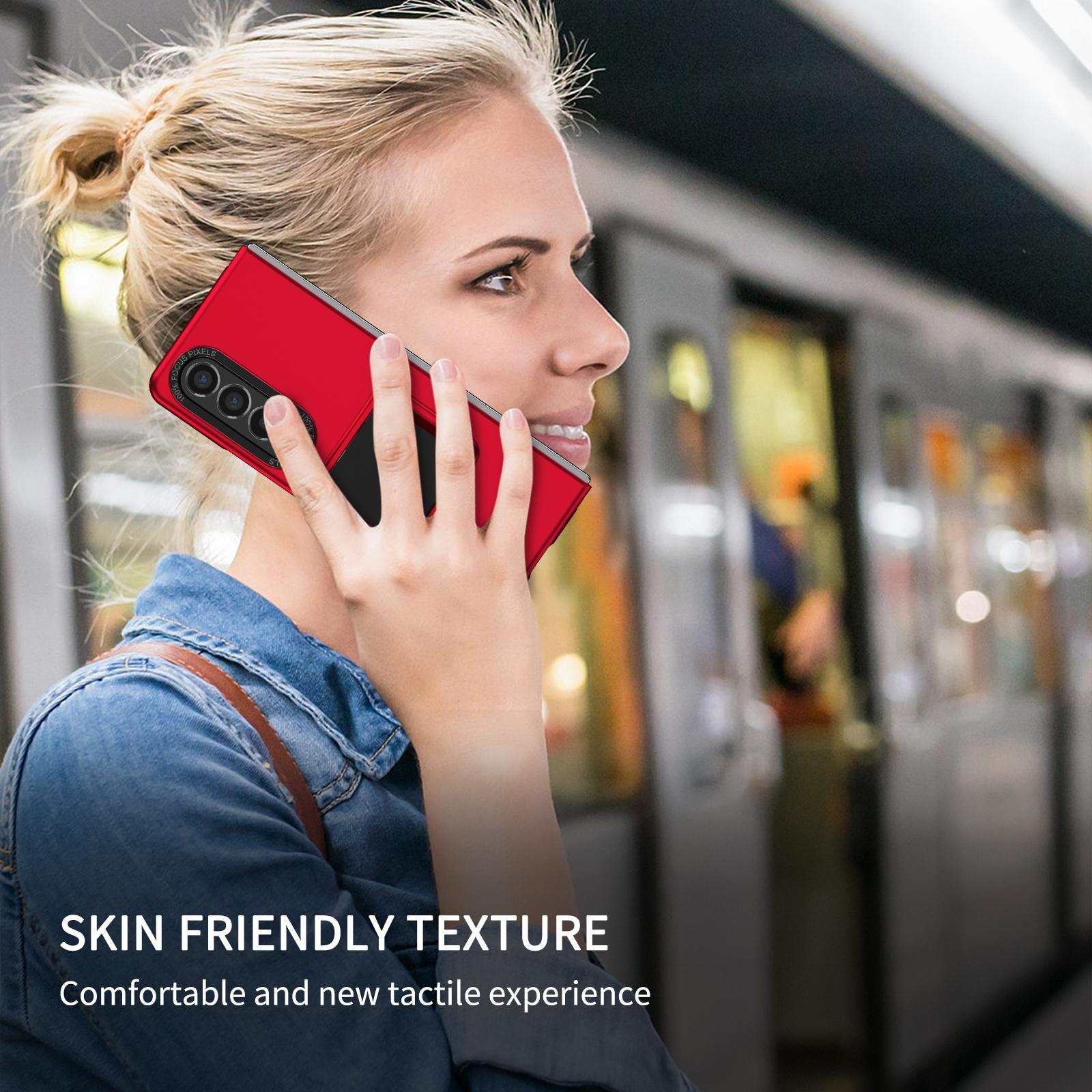 For Samsung Galaxy Z Fold4 5G Foldable 3D Design Phone Case - Red
