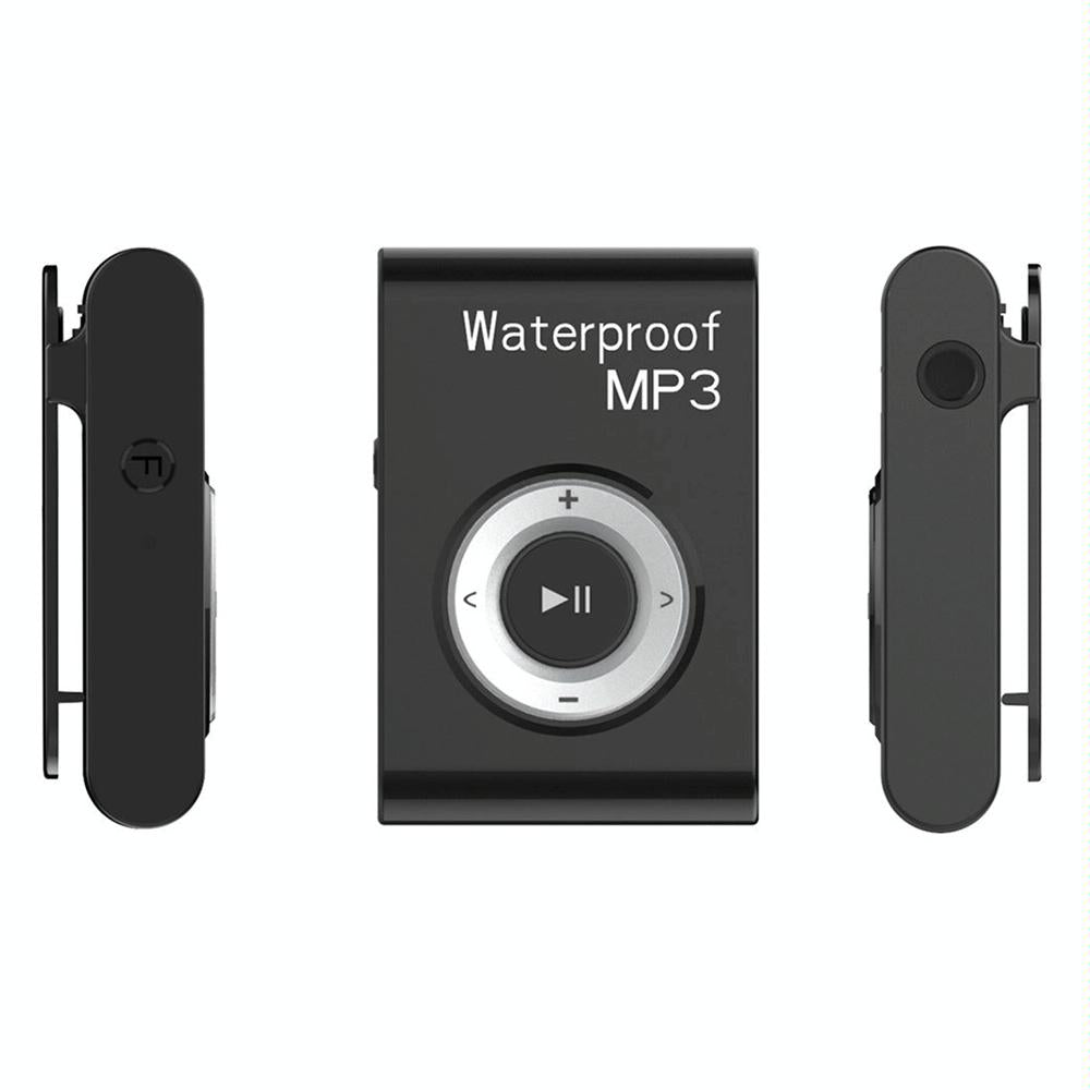 Waterproof Mp3 Player For Swimming &amp; Diving 8Gb Memory Fm Radio Clip &amp; Earphones - Black