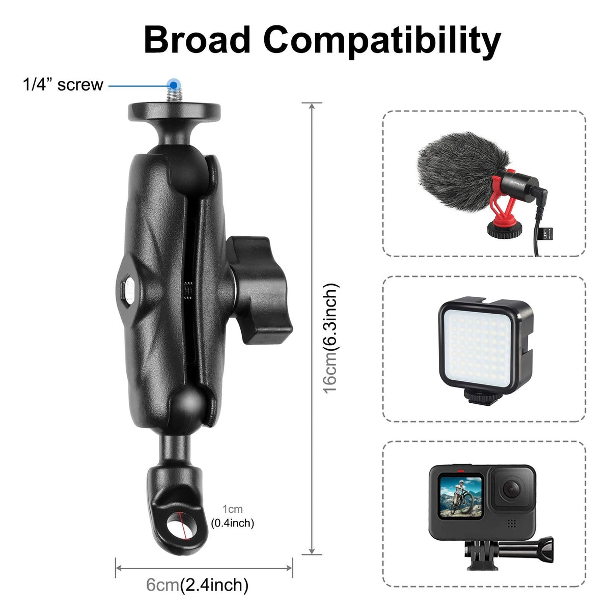 Universal Motorcycle Camera Mount for Gopro and Action Cams