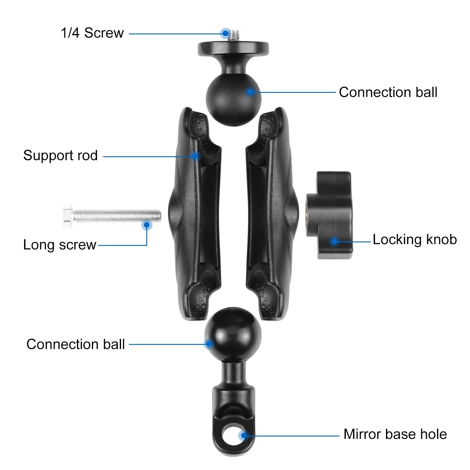 Universal Motorcycle Camera Mount for Gopro and Action Cams