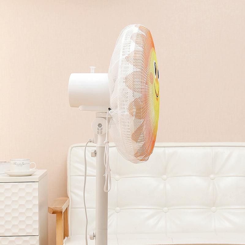 18-inch Cartoon Children's Electric Fan with All-inclusive Mesh Protection Net and Anti-pinch Hand Cover - Blue Whale