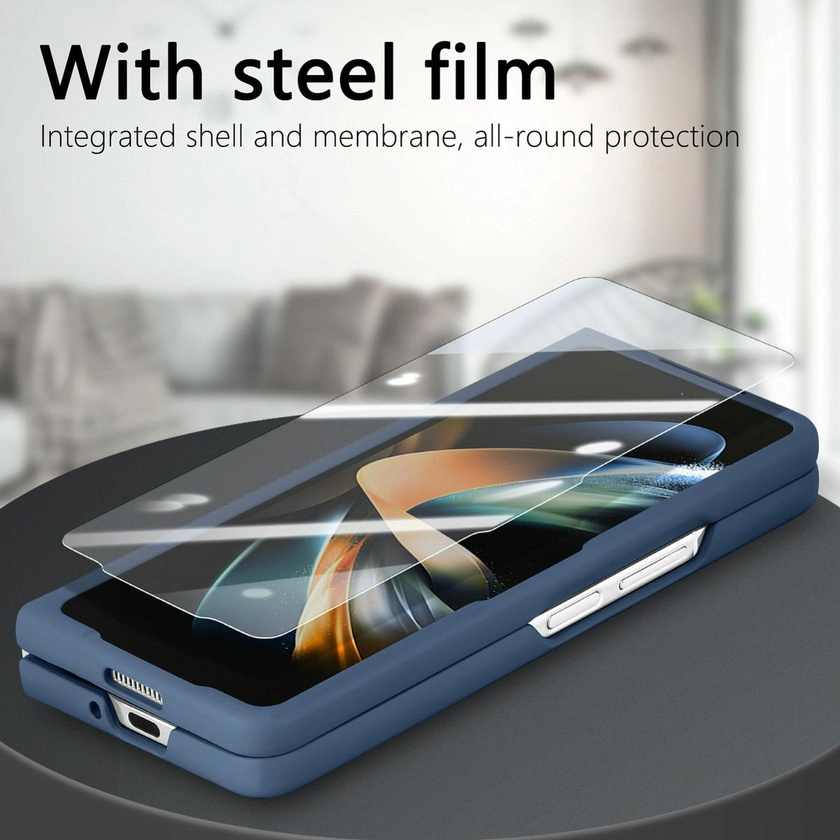 For Samsung Galaxy Z Fold4 5G Vintage Leather Fold Case - Green