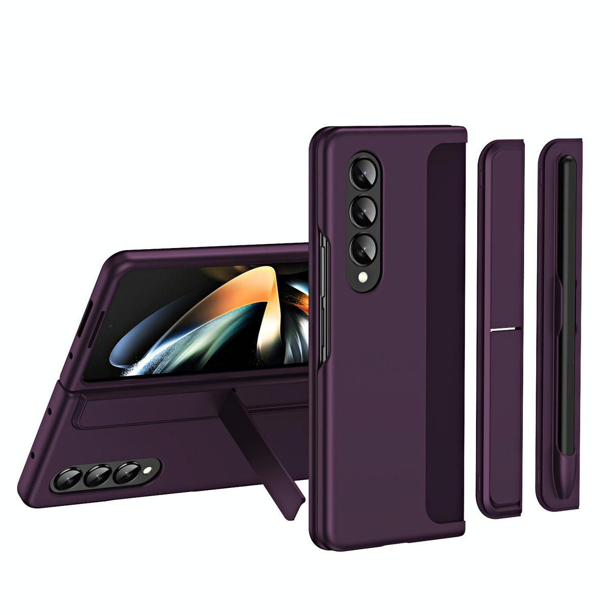 For Samsung Galaxy Z Fold4 5G Detachable Pen &amp; Phone Case - 2 In 1 - Purple