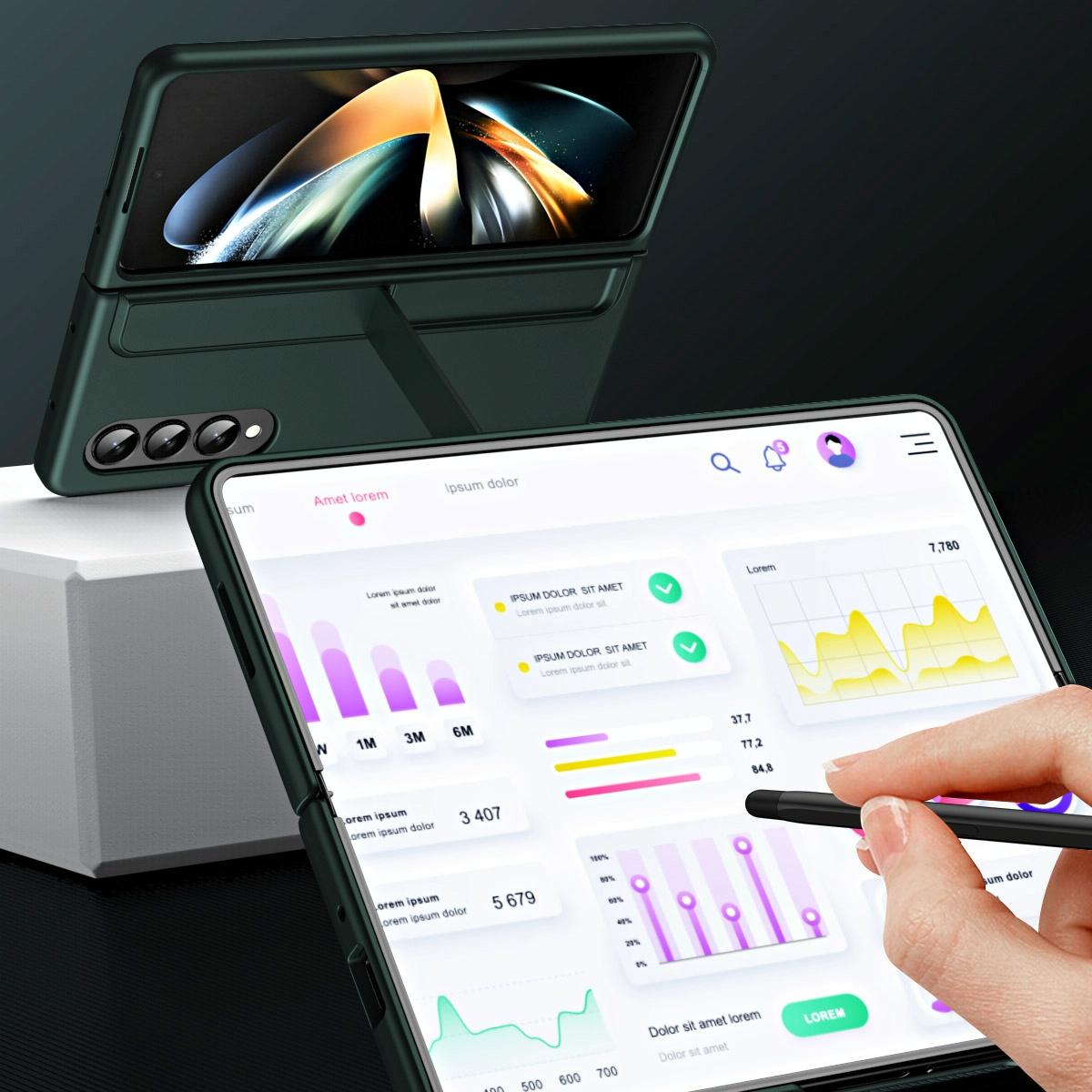 For Samsung Galaxy Z Fold4 5G Detachable Pen & Phone Case - 2 In 1 - Purple