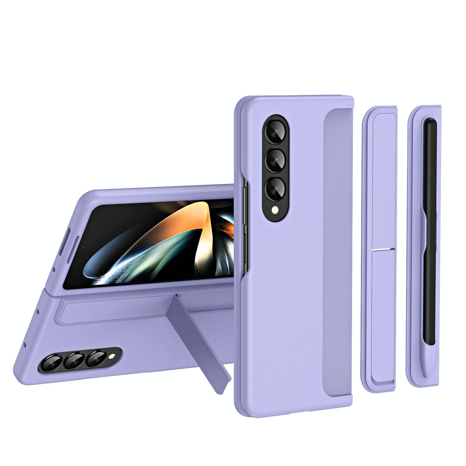 For Samsung Galaxy Z Fold4 5G Detachable Pen & Phone Case - 2 In 1 - Purple