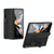 For Samsung Galaxy Z Fold4 5G Leather Wristband Phone Case - Black