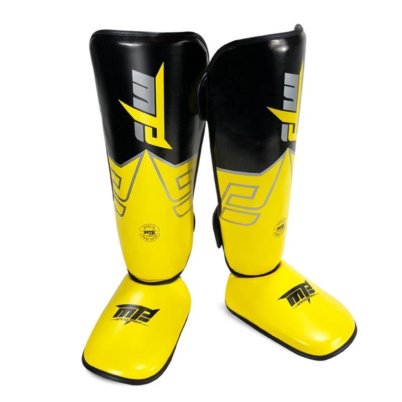 Training Leg Guards For Freestyle Grappling And Thai Boxing - Ankle Protection - Yellow