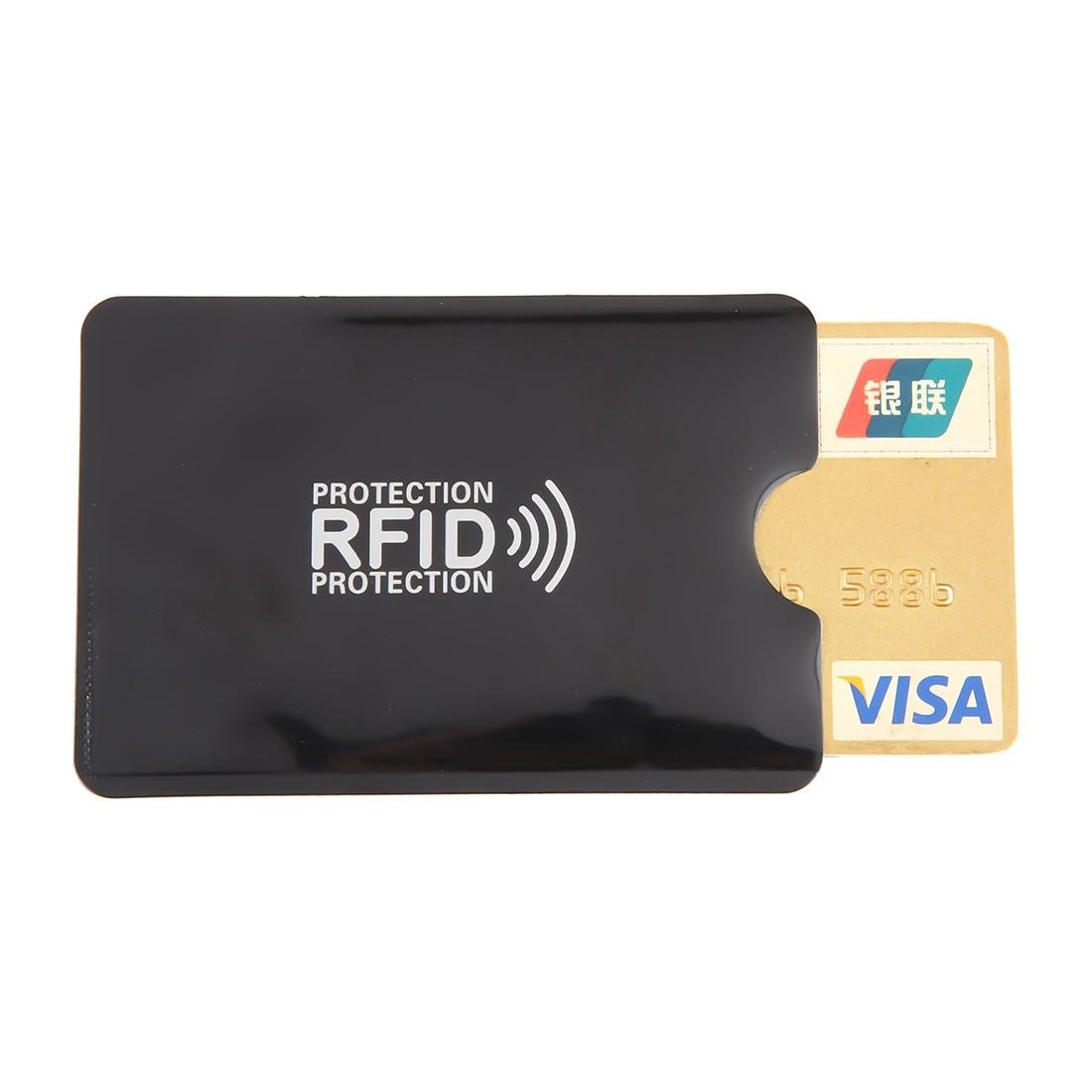 100-piece Rfid Blocking Card Holder - 9x6.3cm Aluminum Foil - Black