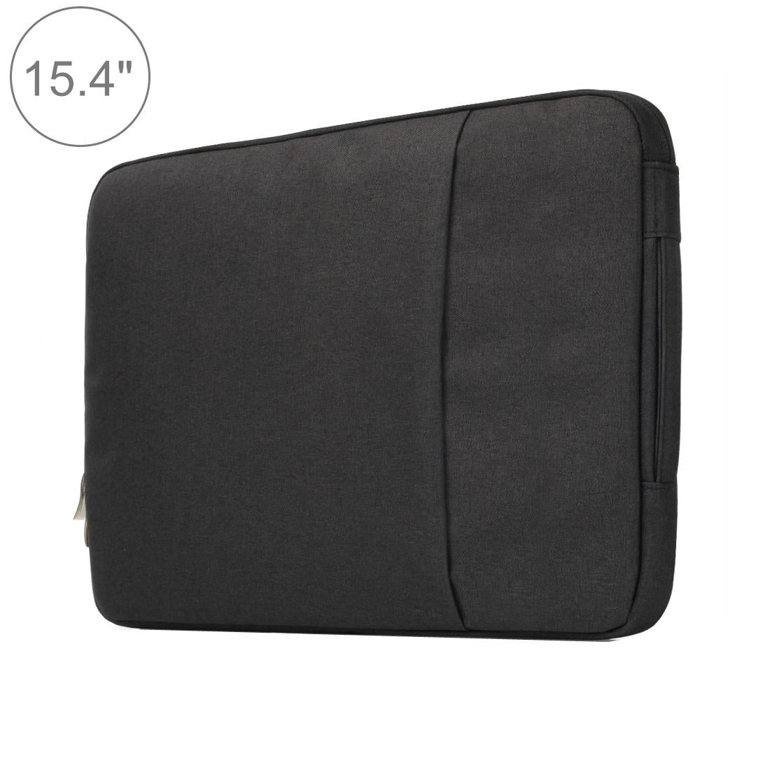 Universal Denim Laptop Bag for 15.4 Inch Notebooks - Fits Macbook Air / Pro - Portable &amp; Stylish - 39.2x28.5x2cm - Black