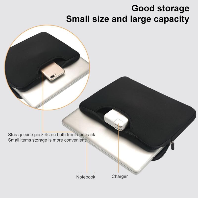 Portable Air Permeable Handheld Sleeve for 13.3 Laptops - 34x25.5x2.5cm - Black