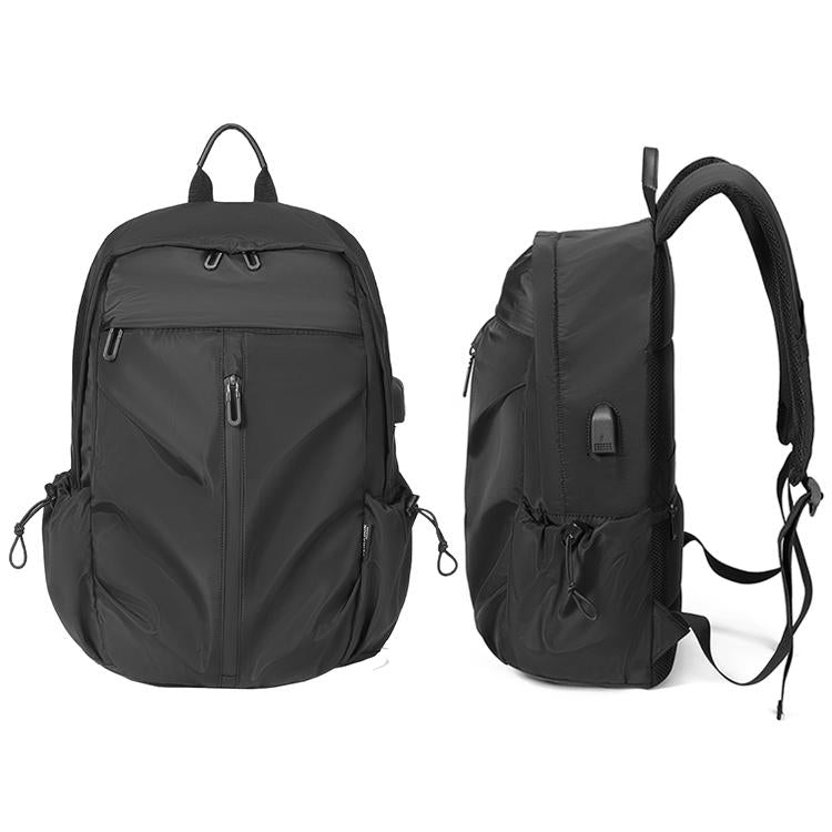 Black Oxford Laptop Backpack - Multifunctional
