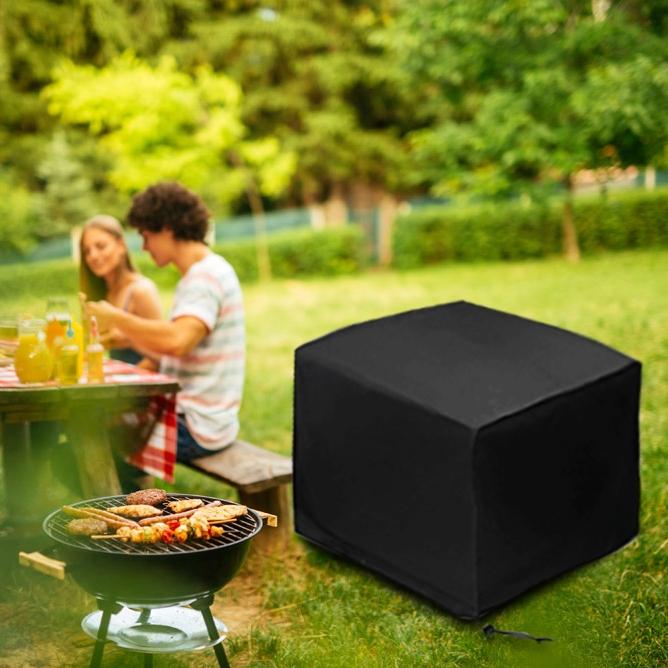 Waterproof Outdoor Furniture Set Cover - Anti-uv Dust-proof 210d Oxford Cloth - 325x208x58cm - Black