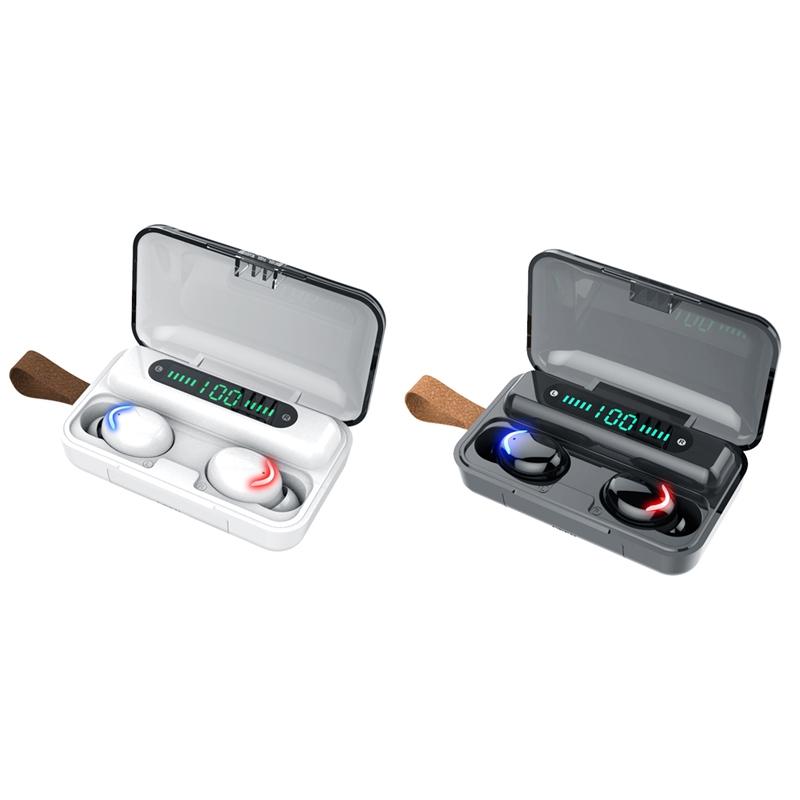 Bluetooth Earphone with Noise Reduction & Breathing Light Hand Strap - Black