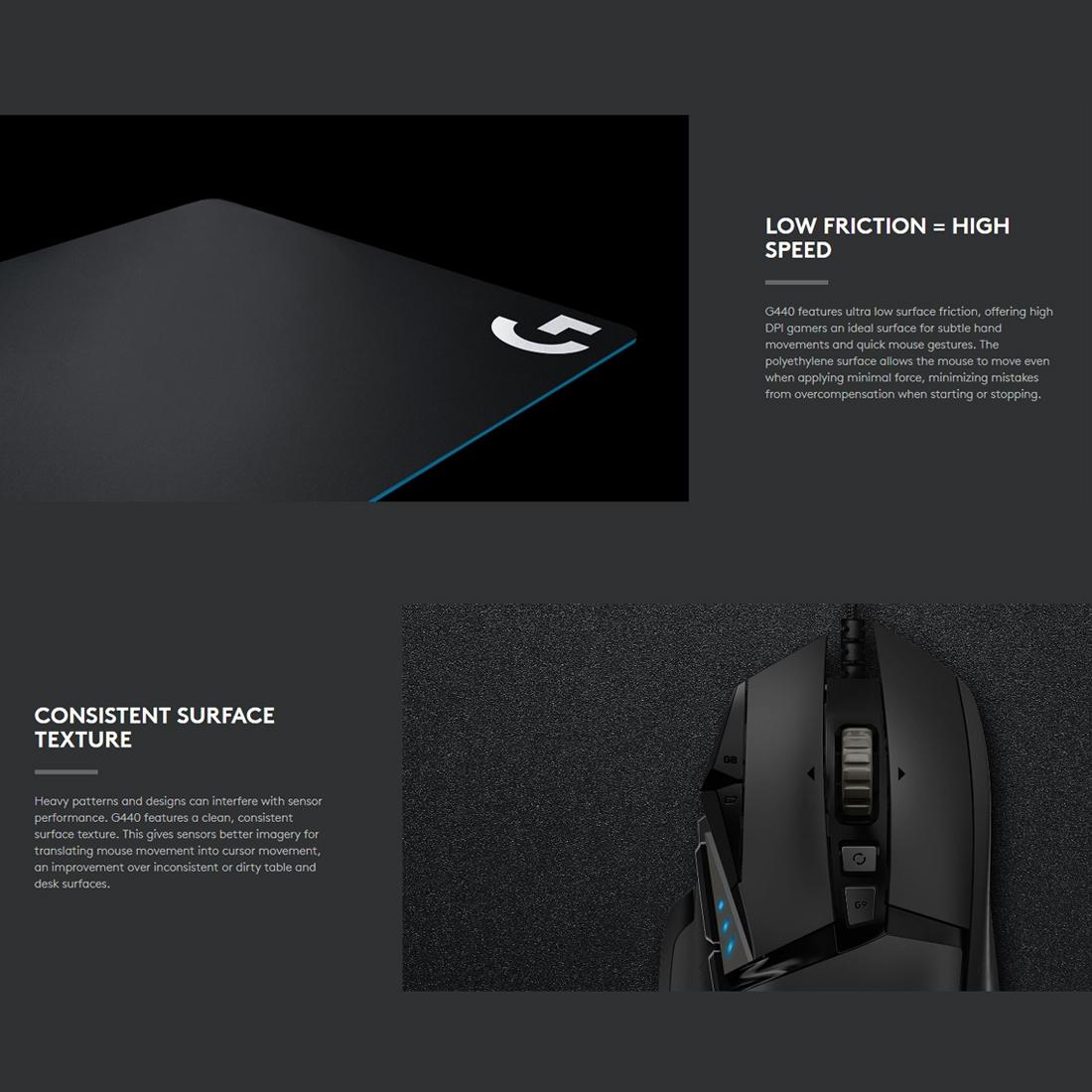 34 X 28Cm Hard Gaming Mouse Pad Black