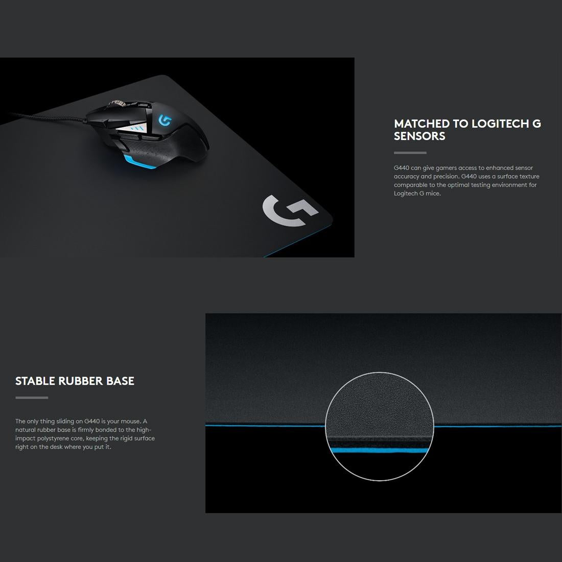 34 X 28Cm Hard Gaming Mouse Pad Black