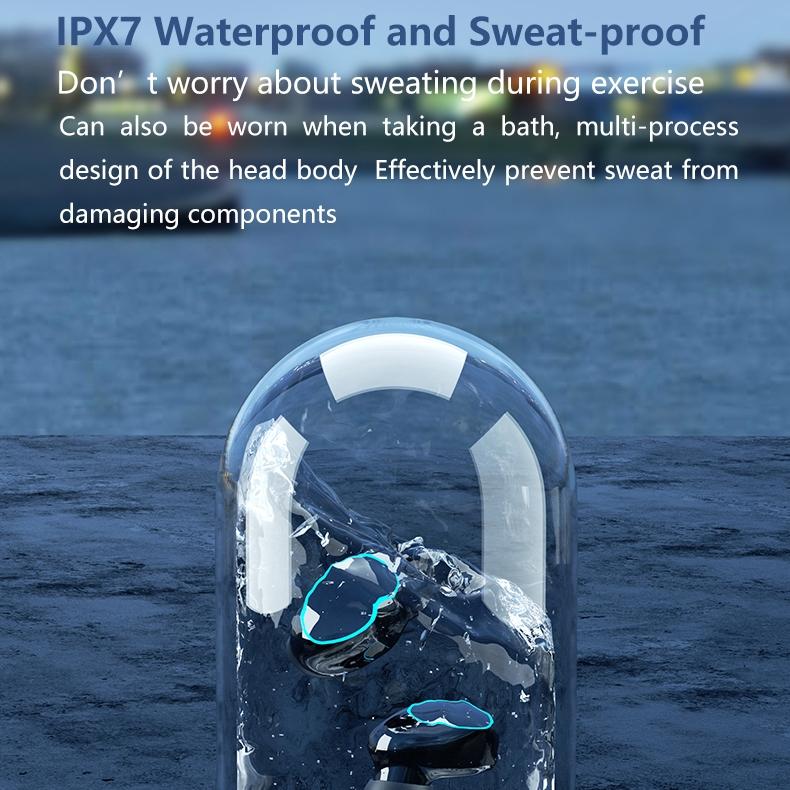 Wireless Bluetooth 5.0 Earphones with Digital Display and Charging Box - Black