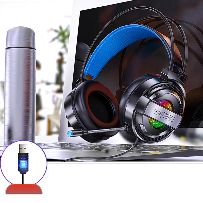Usb Wired Gaming Headset With Mic &amp; Rgb Light 1.67M Cable Black