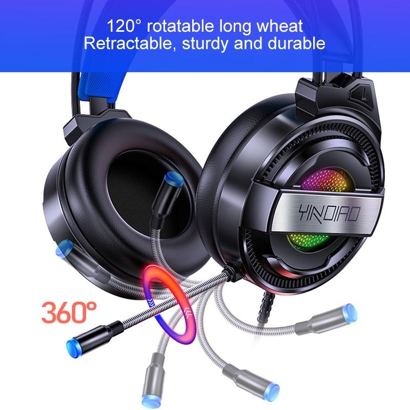 Usb Wired Gaming Headset With Mic & Rgb Light 1.67M Cable Black