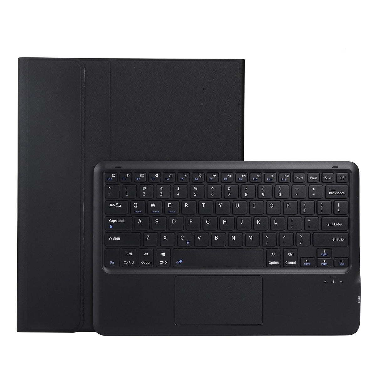 Detachable Bluetooth Keyboard Tablet Case For Ipad Pro 12.9 - Ultra-Thin With Touchpad Pen Slot &amp; Holder - Black