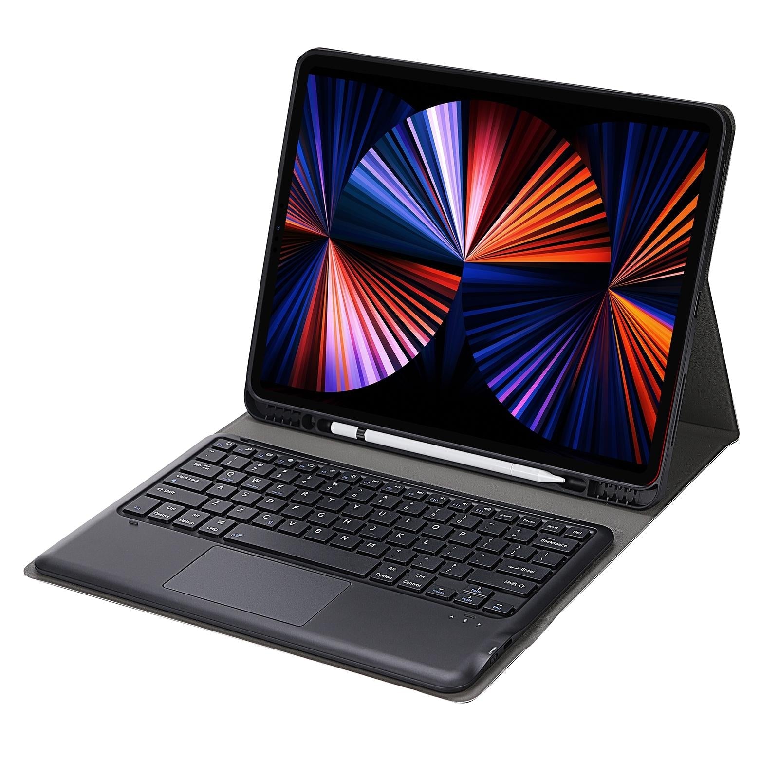 Detachable Bluetooth Keyboard Tablet Case For Ipad Pro 12.9 - Ultra-Thin With Touchpad Pen Slot & Holder - Black