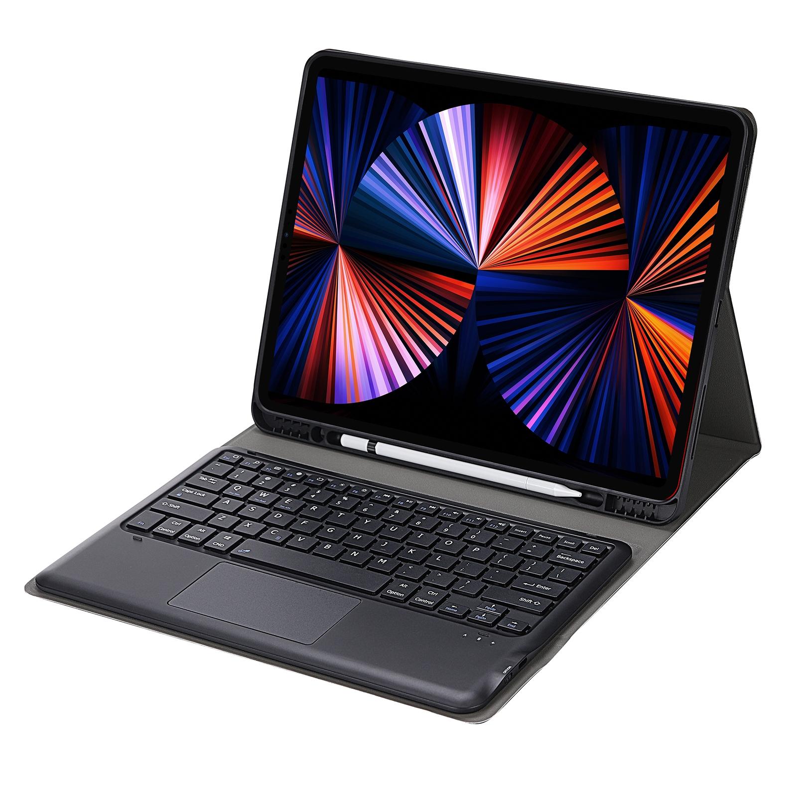 Detachable Bluetooth Keyboard Tablet Case For Ipad Pro 12.9 - Ultra-Thin With Touchpad Pen Slot & Holder - Black