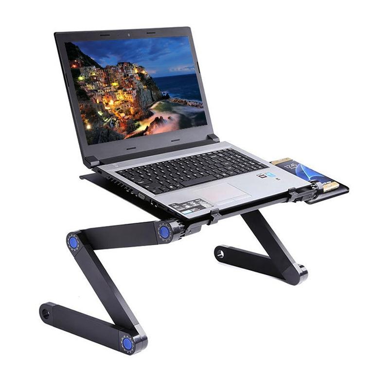 Adjustable Laptop Stand with Fans & Mouse Pad - Portable & Foldable