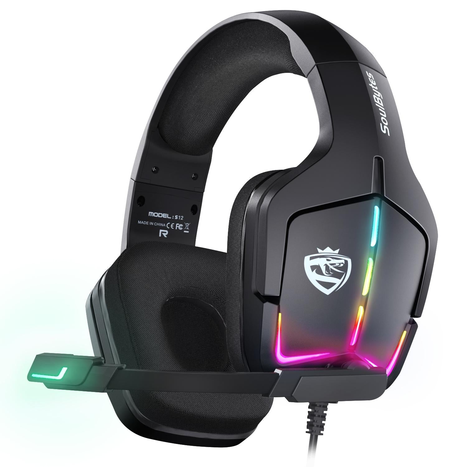 Adjustable Rgb Gaming Headset With Mic Black