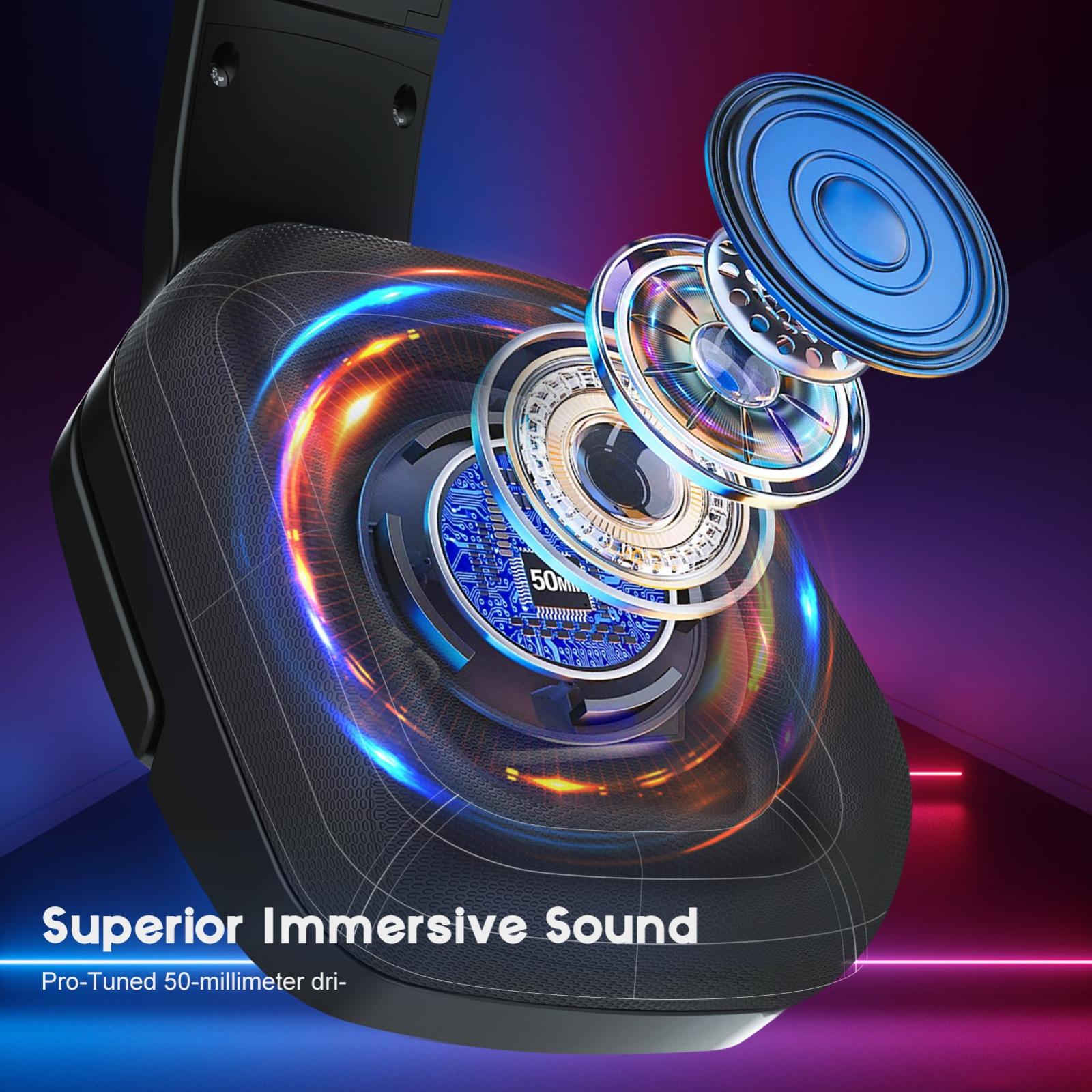 Adjustable Rgb Gaming Headset With Mic Black