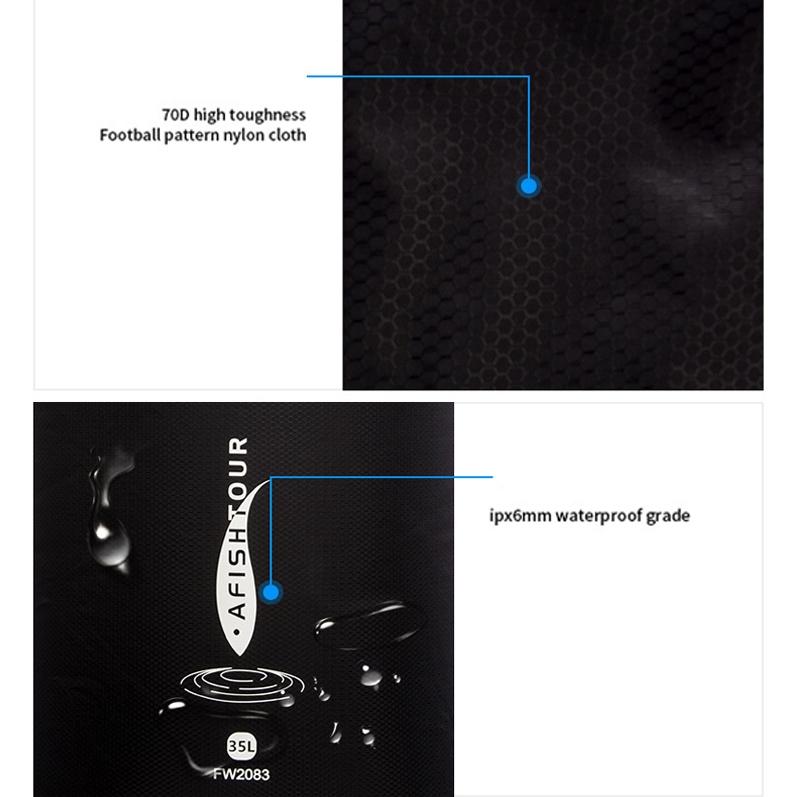 10L Outdoor Multi Function Waterproof Storage Bag Light & Thin Design - Black