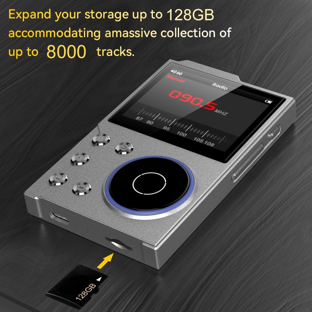 2.4 Inch Hifi Bluetooth Music Player Dsd256 Mastering Sound Quality 16Gb+16Gb Memory - Black - 16Gb+16Gb