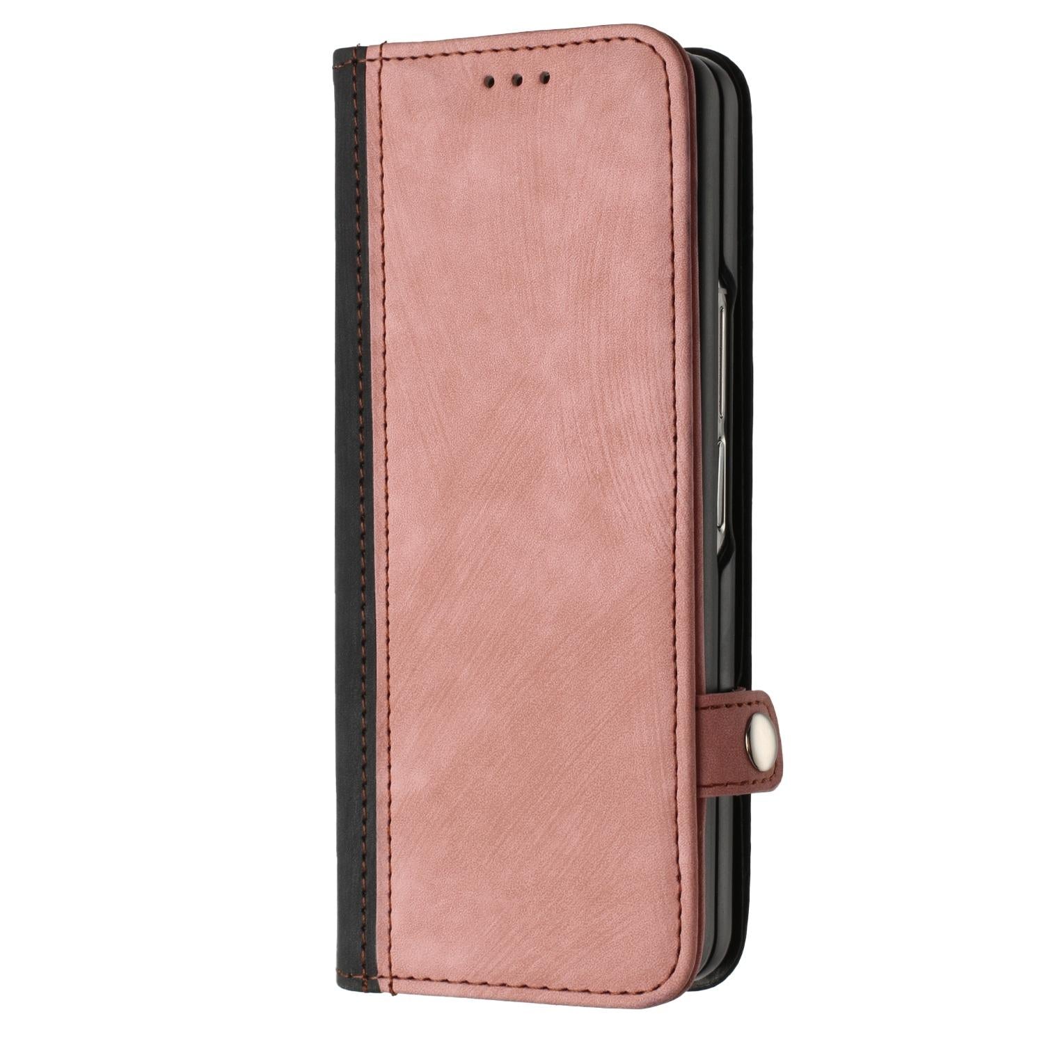 For Samsung Galaxy Z Fold4 5G Leather Phone Case With Side Buckle - Red