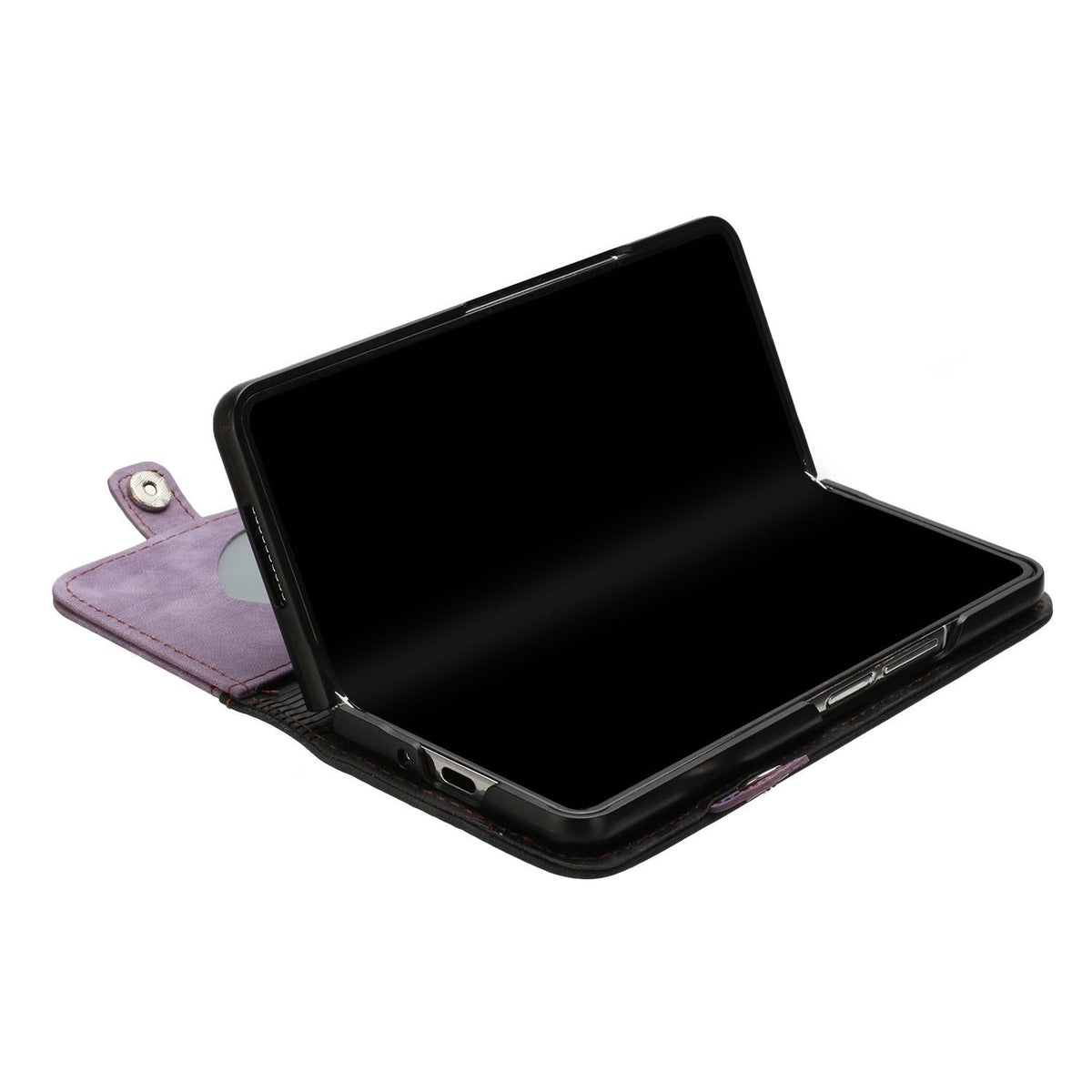 For Samsung Galaxy Z Fold4 5G Leather Phone Case With Side Buckle - Red