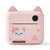 32gb Children Instant Camera with Dual-lens and Mini Print - Pink Cat - Pink Cat 32Gb