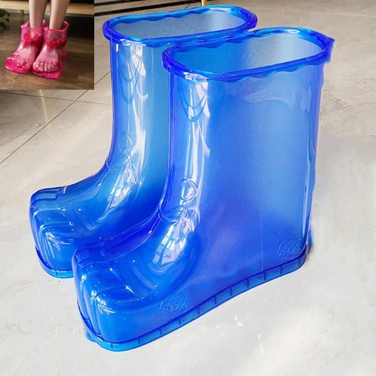 Portable Plastic Bubble Foot Bucket 28Cm Height Fits Shoe Sizes 45 And Under - Rose Red