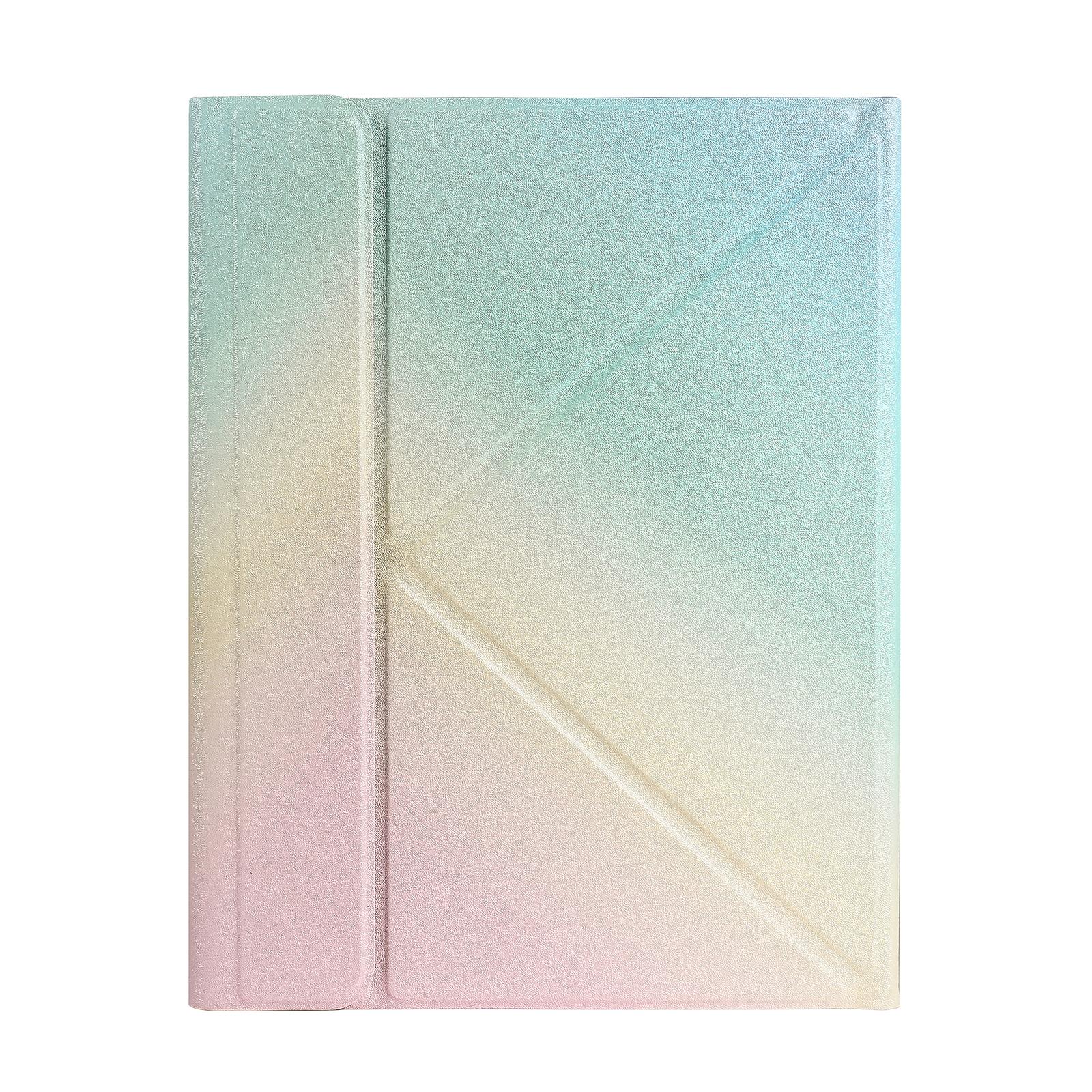 Bluetooth Keyboard Leather Case For Ipad Pro 11 With Holder & Pen Slot - Gradient Rainbow