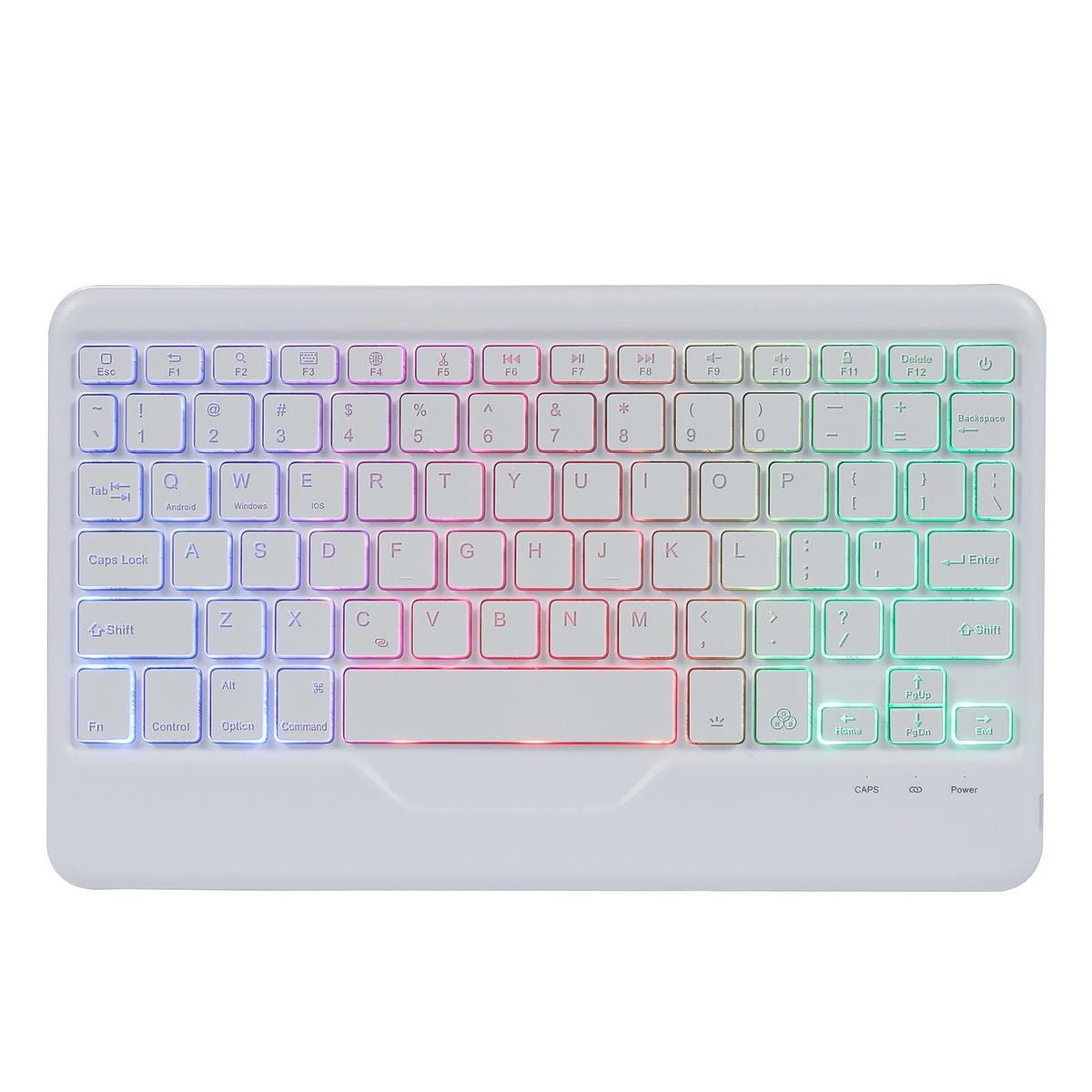 Bluetooth Keyboard Leather Case For Ipad Pro 11 With Holder & Pen Slot - Gradient Rainbow