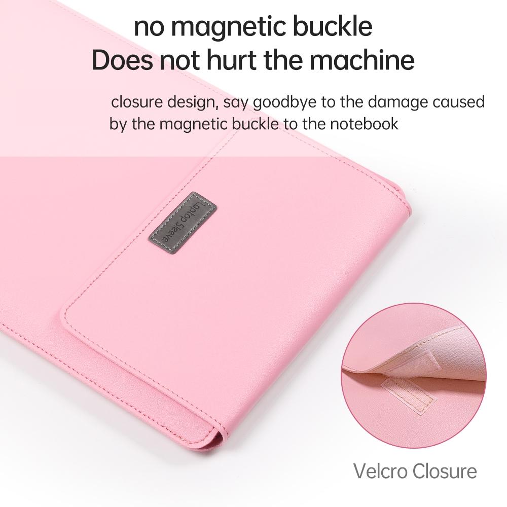 Lightweight Leather Computer Bag - 4-in-1 Portable - Fits 15.4 / 15.6 / 16.1 Inches - Pink