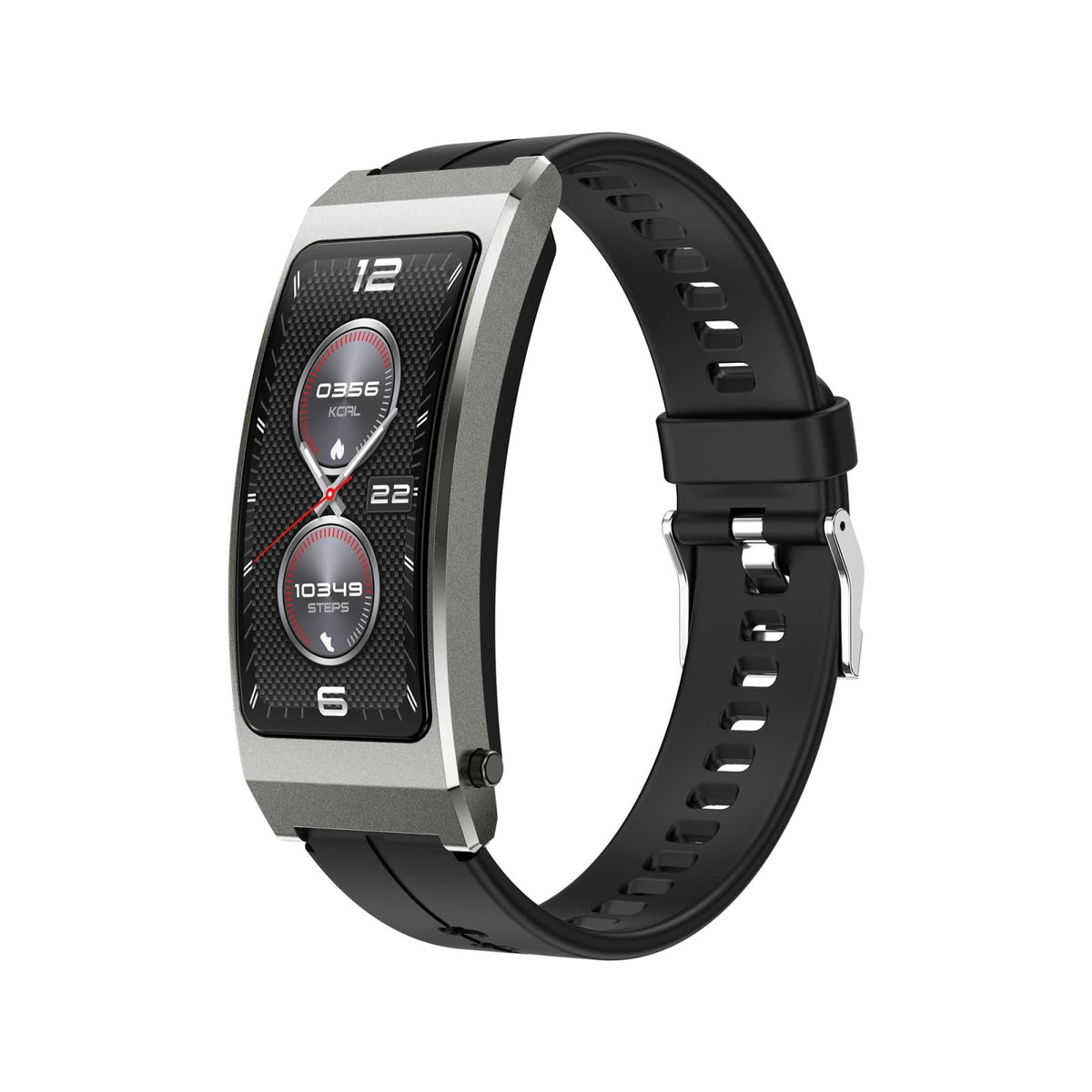 Smart Health Monitoring Bracelet With Bt Call And Leather Strap - Tarnish Silicone Strap
