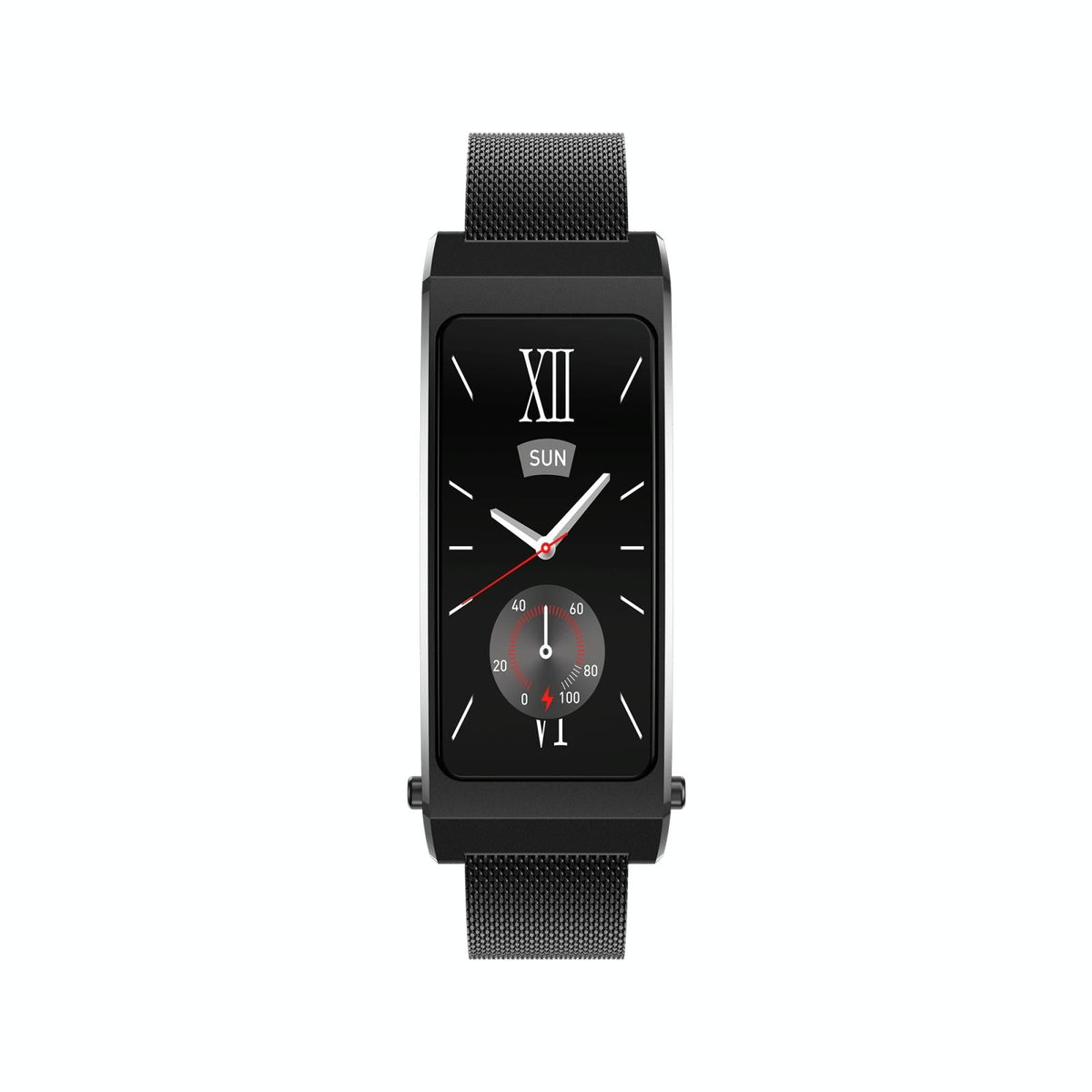 Smart Health Monitoring Bracelet With Bt Call And Leather Strap - Tarnish Silicone Strap