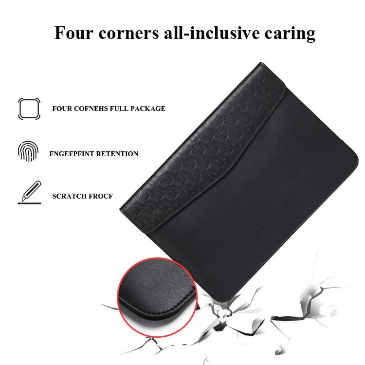 14-15 Inch Ultra-thin Magnetic Holster for Horizontal Embossed Notebook with Liner Bag - Gray