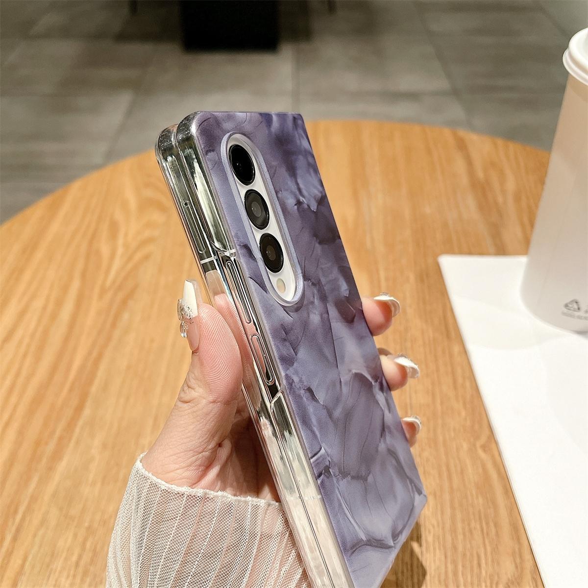 For Samsung Galaxy Z Fold4 5G Shockproof Full Coverage Porcelain Case Samsung Galaxy Fold3 4 - Purple