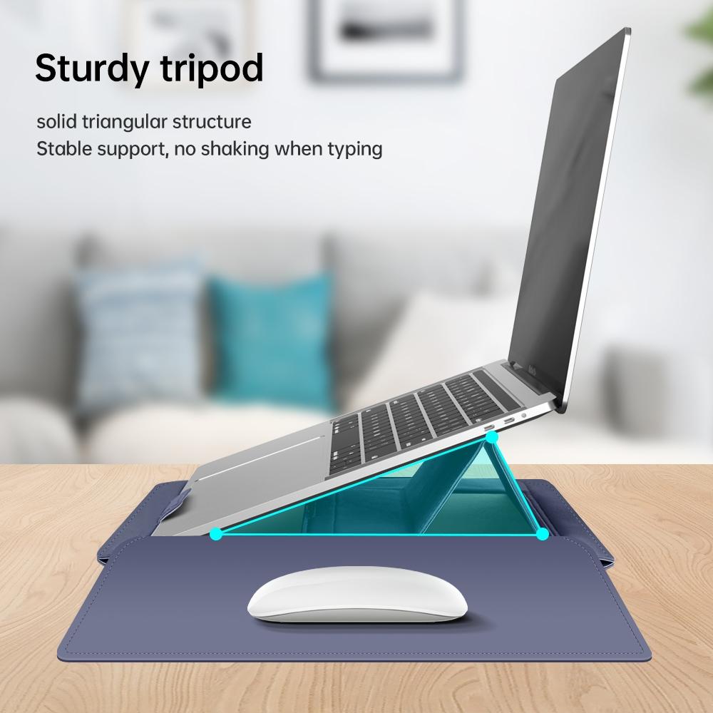 Versatile Laptop Bag with Mouse Pad Stand - Green