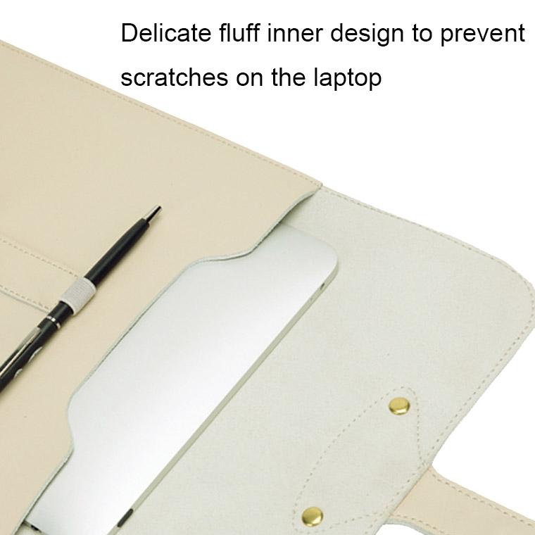Waterproof Leather Laptop Liner Bag - 3-in-1 15 Inches - Light Yellow