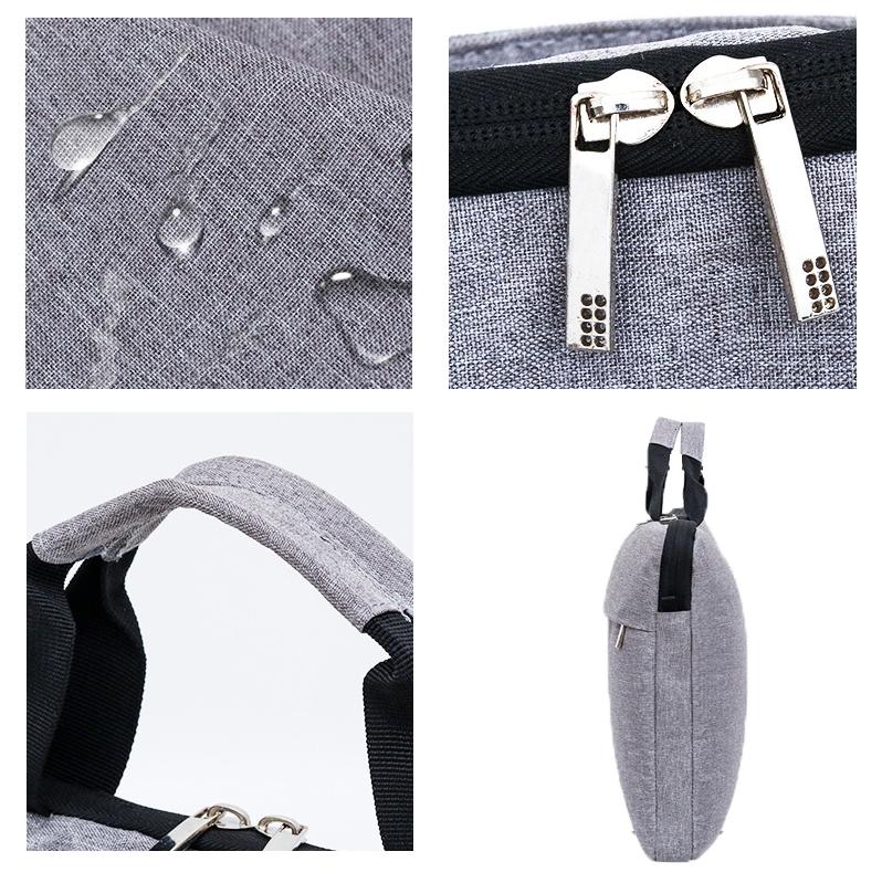 15 Inch Waterproof Portable Notebook Bag - Multifunctional Single Shoulder Computer Bag - Gray