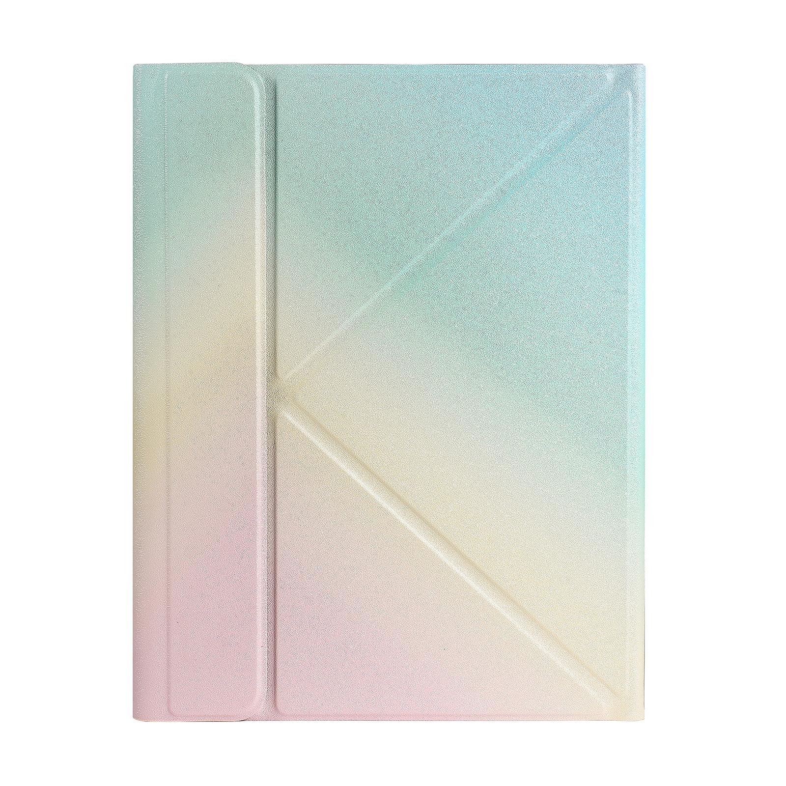 Bluetooth Keyboard Leather Case For Ipad Pro 11 With Triangle Holder & Pen Slot - Fits 2021 / 2020 / 2018 & Air 4 10.9 - Splittable - Gradient Rainbow