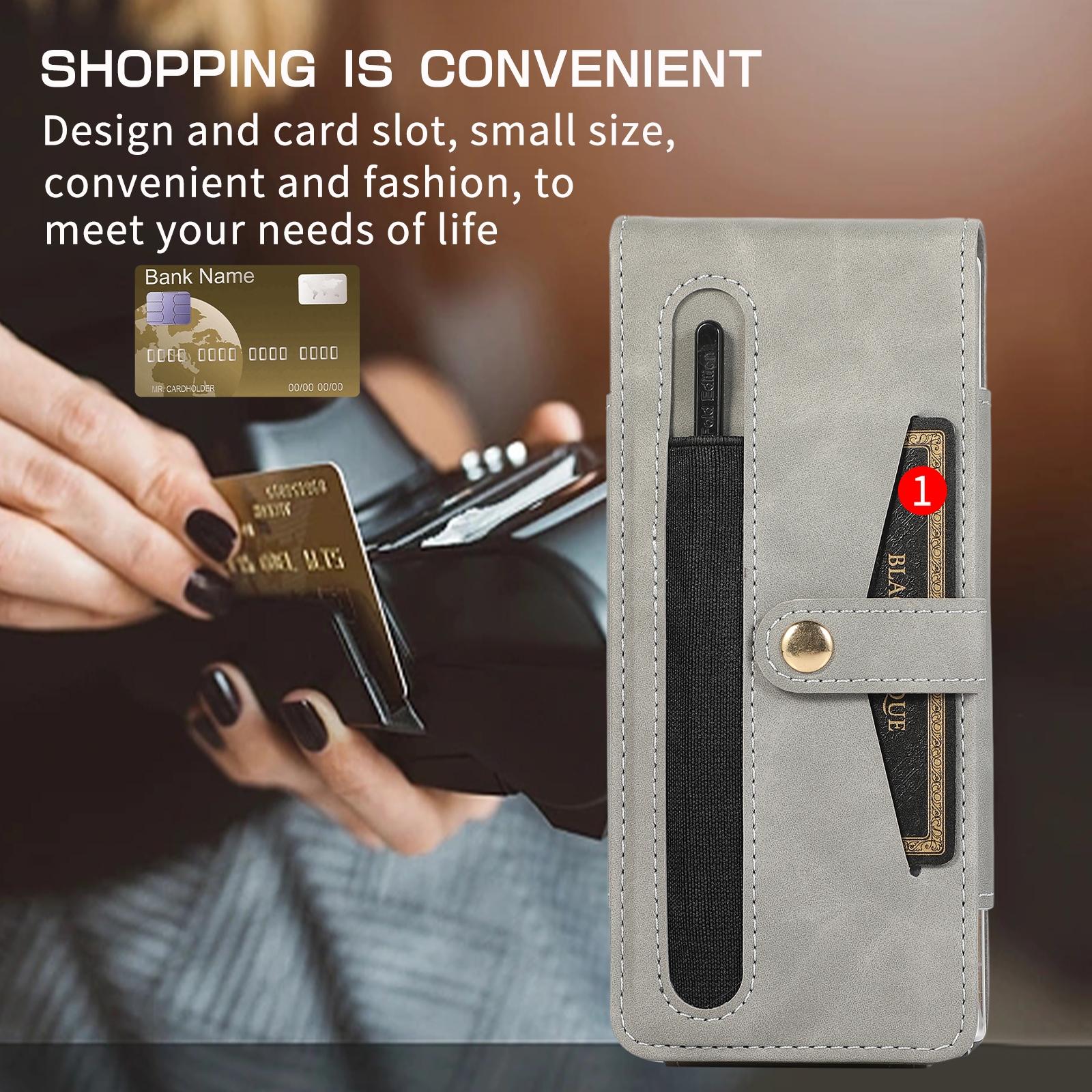 For Samsung Galaxy Z Fold4 5G Shockproof Foldable Leather Case With Stylus - Black